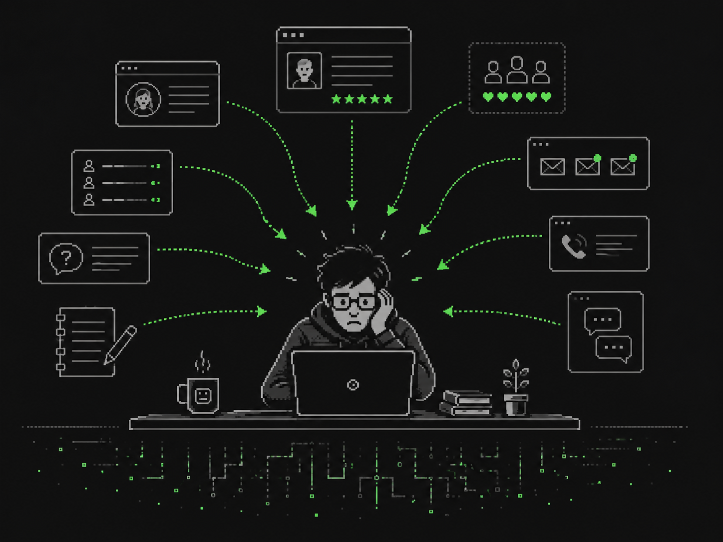 Founder overwhelmed by incoming buyer data streams